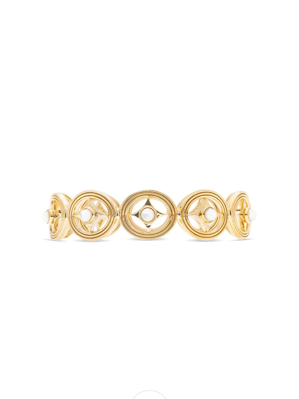 Capucine de Wulf Gold plated Circle Link Bracelet with Mother of pearl accents. - Picture 3 of 4